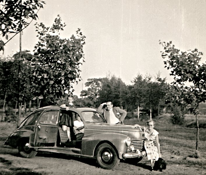 car-princess-1954.png - The lady holding the dog ..my Grandma Phyllis .. the dog.. July (#1) circa 1954